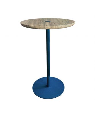 Haven bar table stainless*marble, diameter 70cm