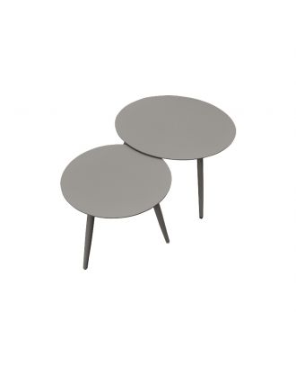 Round coffee table set 2 pieces, Grey