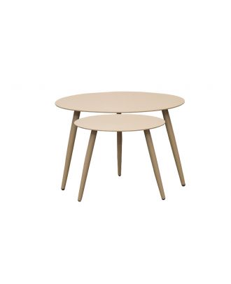Round coffee table set 2 pieces, Beige
