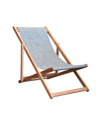 Wooden Deckchair Grey,silver