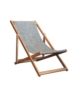 Wooden Deckchair Beige,black