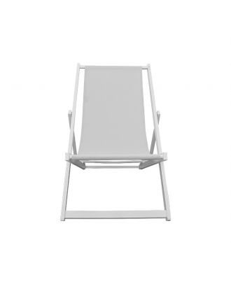 RENO Foldable Aluminum Deckchair, White