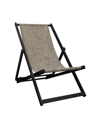 RENO Foldable Aluminum Deckchair, Black