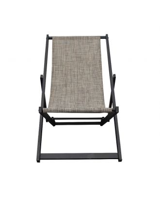 RENO Foldable Aluminum Deckchair, Black