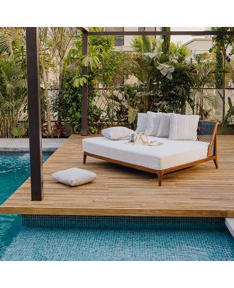 Haven 140cm iroko Upholstered Chaise Longue Bed