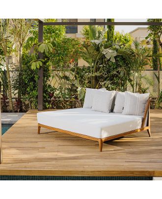 Haven 140cm iroko Upholstered Chaise Longue Bed