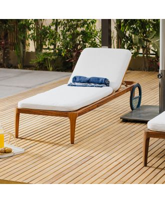 Haven 180 iroko Upholstered Chaise Longue