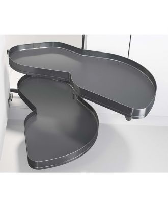 Lemans Ii Anthracite Pure Corner Trays 600Mm Right