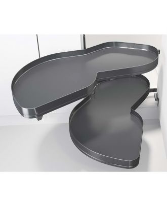 Lemans Ii Anthracite Pure Corner Trays 600Mm Left