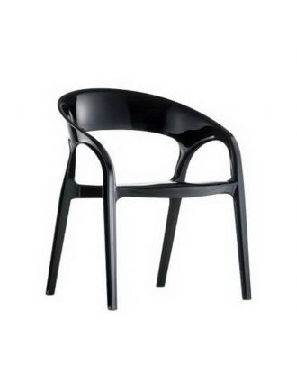 Black Arm Chair Transparent Poly Carbonate