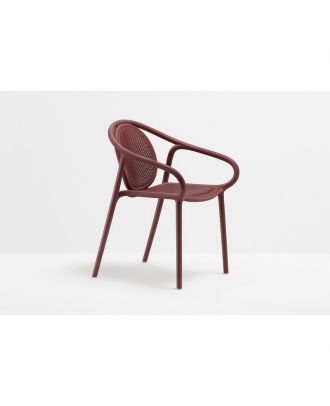 Plastic Armchair-Burgundy