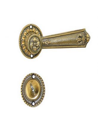 Door Handle With Bathroom Rosette 12Cm Bronze