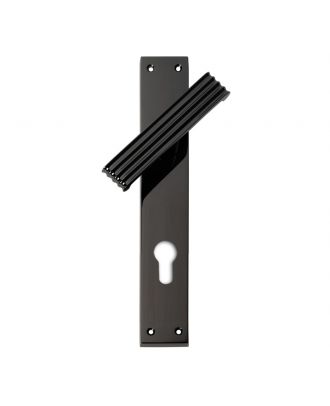 Door Lever Handle Exterior With Plat - Mat Black
