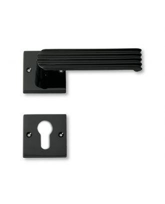 Door Handle Interior With Square Rosette -Mat Black