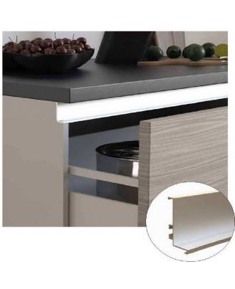 Aluminum “L” Gola Profile Handle 4.10 M Stainless Steel, Radius 0