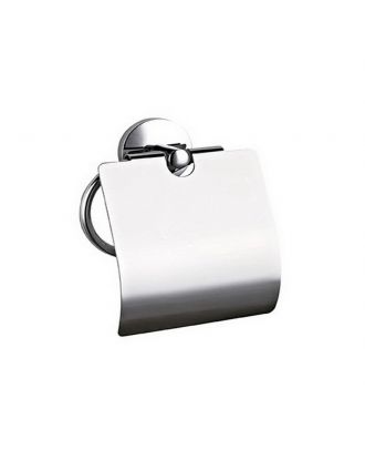 Toilet paper holder with chrome-plated brass lid. polished finish