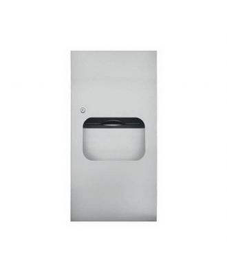 Flush Mounted Compact Unit With Towelpaper Dispenser And Bin. One Piece Frontdoor.
