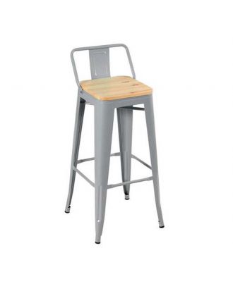 Metal Bar Stool Silver