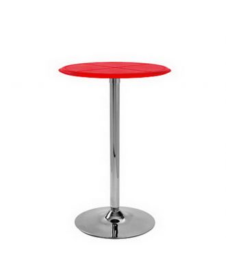 Bar Table Chrome X Leather Red