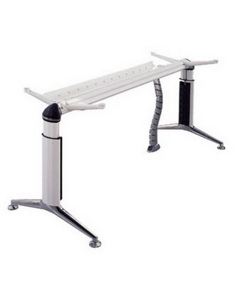 White X Chrome Office Base Aluminium Without Desk - Top