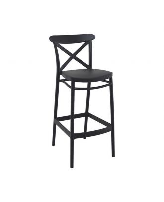 Siesta - Cross barstool 75 for indoor and outdoor, Black