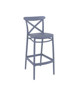 Siesta - Cross barstool 75 for indoor and outdoor, Dark Grey