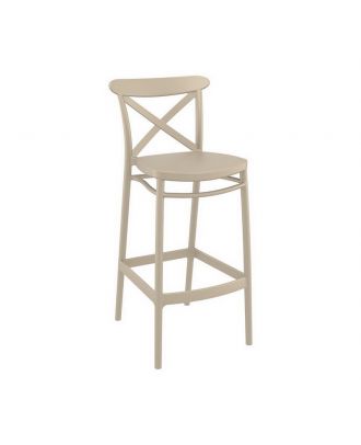 Siesta - Cross barstool 75 for indoor and outdoor, Taupe