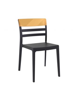 Moon Chair Amber Transparent / Black
