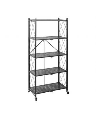 5-Layer Folding Mobile Steel Shelving Unitportable And Space-Saving