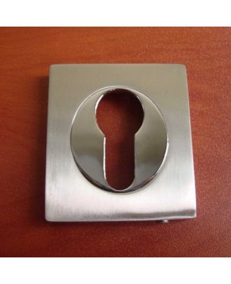 Chrome X Silver Square Door Escutcheon