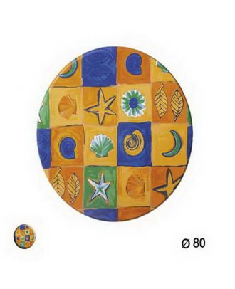 Table Top Sea Painting Blue X Orange