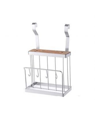 Knife Block Cutting Board Holder Organizer Rack-Silver