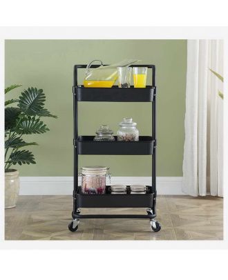 Kitchen Storage Trolley Rack With Wheels Rolling