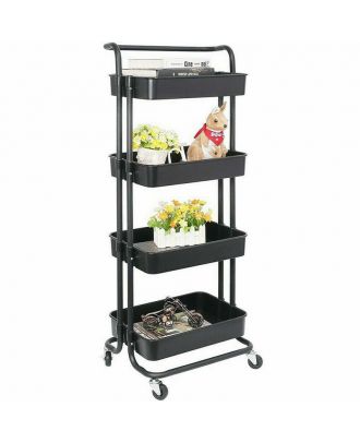 Kitchen Storage Trolley Rack With Wheels Rolling