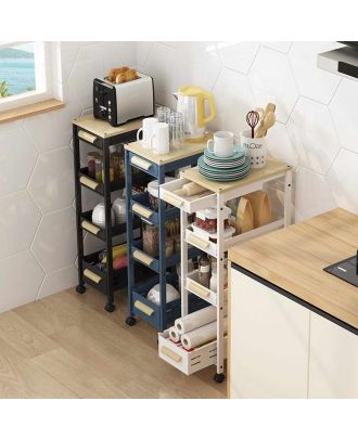 Basket Pull-Out Organizer Storage Trolley-Black