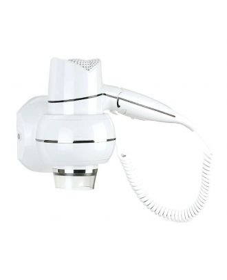 Plastic Hotel Hair Dryer Wall-Mounted, White