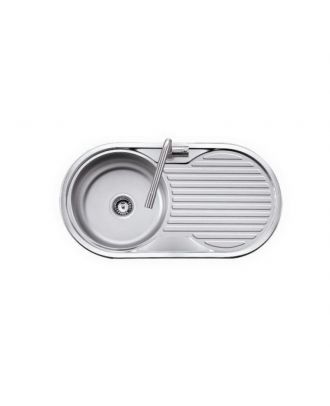 Stainless Steel Oval Kitchen Sink Single Bowl With Tray