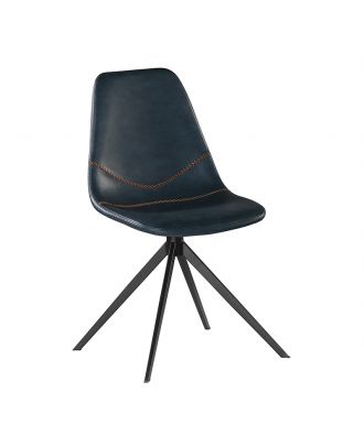 Dining Chair Petrol Dark Blue X Black