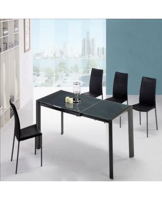 Dining Table Glass × Metal Gray