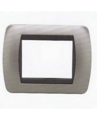 3 Module Plastic Plate, Silver Color