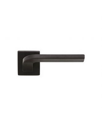 Bathroom Door Handle On Square Rose-Black