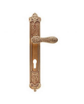 Fiorenza Door Handle On Long Plat With Cylinder Hole