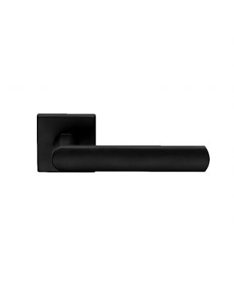 Luce Door Handle On Square Rose-Black