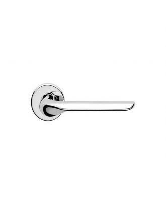 Door Handle On Round Rose-Polished Chrome