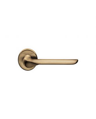 Bathroom Door Handle On Round Rose-Matt Satin Bronze