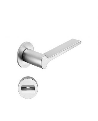 Ginkgo Bathroom Door Handle, Satin Chrome