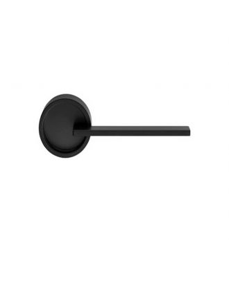 Door Handle On Round Rose-Black