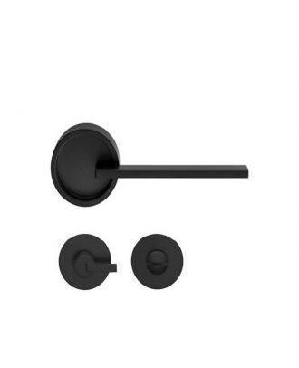 Bathroom Door Handle On Round Rose-Black