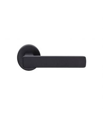 Bathroom Door Handle On Round Rose-Black