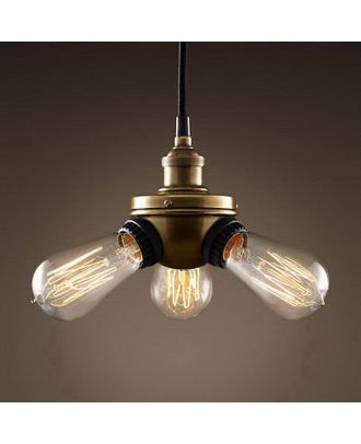 Bare Bulb Filament Triple Pendant